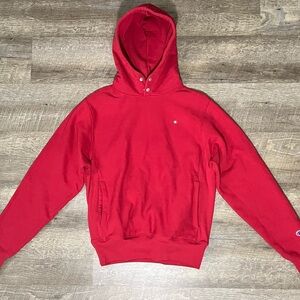 Vintage 90s Champion Reverse Weave Hoodie Red Micro Logo